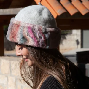Gorro lana Gris borde pelo Poesia d´Élite