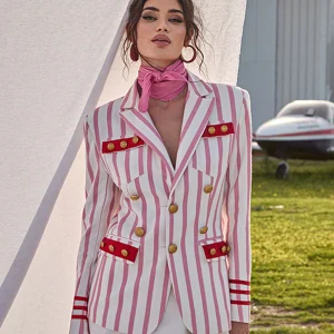 Chaqueta rayas rosa palmeras L´Atelier Jacket LeCRUEL
