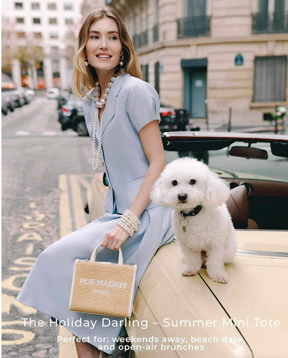 Bolso Summer mini Tote paja arena Rue Madam Paris - Imagen 5