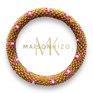 Pulsera nepalí MINI oro flores