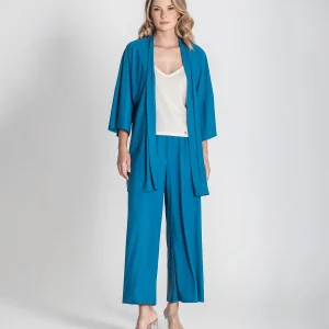 Chaqueta oversize manga kimono azul Rüga