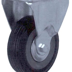 RUEDA FIJA 75MM GOMA CON PUENTE PARA 4 TORNILLOS BICROMATADO MODELO 173
