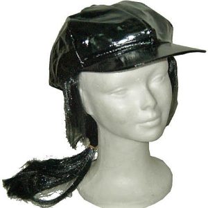 DISFRAZ DE GORRA NEGRA CON PELO NEGRO 93606