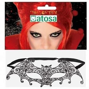 DISFRAZ DE ANTIFAZ  MASCARA DE ENCAJE NEGRO. 39131/58678 ATOSA.