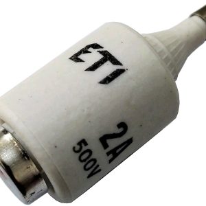 FUSIBLE DE PORCELANA DE 2A 500v. DE BOTELLA DII. MARCA ETI 5340.