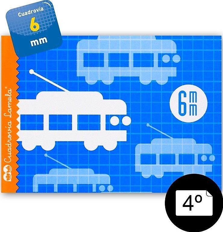 LIBRETA TAMAÑO A5 4º APAISADO CUADROVIA DE 6MM CON 16 HOJAS GRAPADA DE LAMELA - Imagen 3