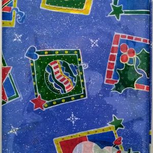 PAPEL DE SEDA CON DECORACION NAVIDEÑA. EN BLISTER DE 4 HOJAS.