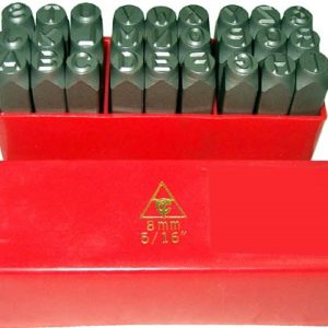 LETRA TIPO PUNTERO DE 8MM. CAJA DE 27 UNIDADES. METALICO.