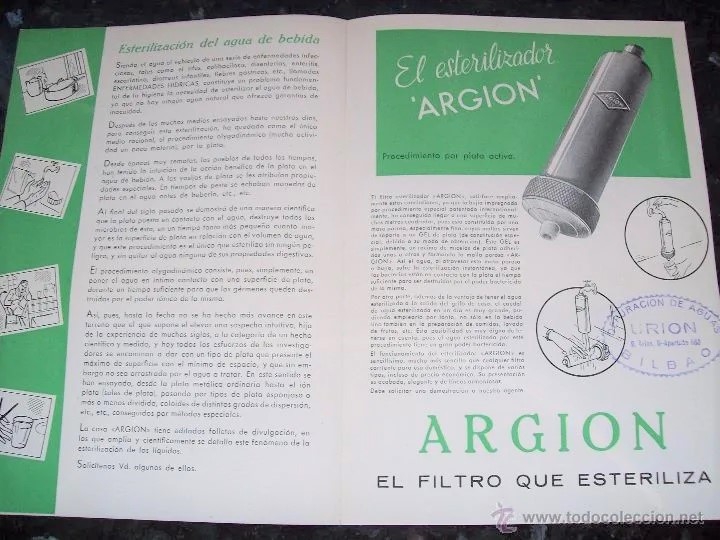 BOMBONA FILTRO ESTERILIZADOR ARGION. PRODUCTO VINTAGE. 668 METALICO. - Imagen 5