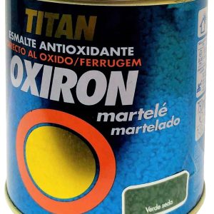 ESMALTE ANTIOXIDANTE DE ASPECTO MARTILLADO DE 750ML. COLOR VERDE SEDA 2905. TITAN OXIRON.