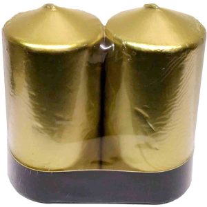 VELON COLOR ORO MEDIDAS 12X6CM. 100% PARAFINA. de 30 a 35 HORAS DE COMBUSTION. 240GR. JUINSA 31083.