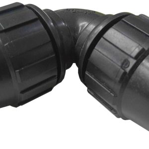 ENLACE CODO DE 90º IGUAL DE Ø 20X20MM NEGRO DE POLIETILENO