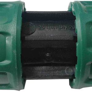 ENLACE RECTO IGUAL DE Ø 25X25MM NEGRO Y VERDE DE POLIETILENO