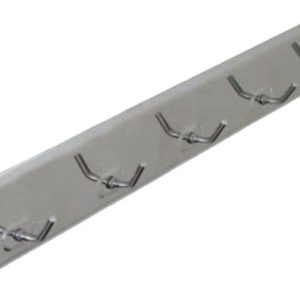 COLGADOR PERCHA PARA COCINA DE 5 GANCHOS DE ACERO INOX. MIDE 30X4CM. MARCA BRINOX B7036-0E