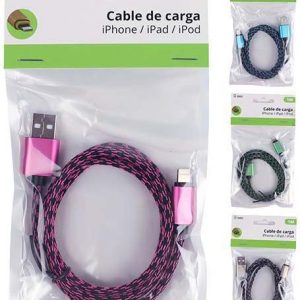 CABLE PARA CARGAR MOVIL CON USB A IPHONE DE 1 METRO DE MARKET SUPREM A9852