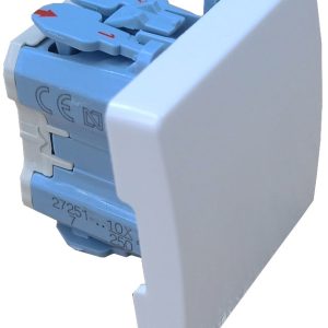 CONMUTADOR DE CRUCE DE EMBORNAMIENTO RAPIDO DE SIMON SERIE 27 10AX 250V. 27251 65 BLANCO NIEVE DE 4,5X4,5CM.