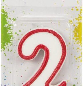 VELA NUMERICA PARA CUMPLEAÑOS EL NUMERO 2 DE 7,5CM.