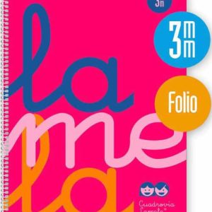BLOC TAMAÑO FOLIO CUADROVIA 3MM. CON 80 HOJAS DE 90GRM. CON ESPIRAL DE LAMELA TAPAS FLUOR SURTIDAS. PRECIO POR UNIDAD.