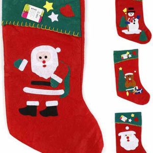 CALCETIN NAVIDEÑO DE FIELTRO DE 19X26X42CM. DE MARKET SUPREM A1061.