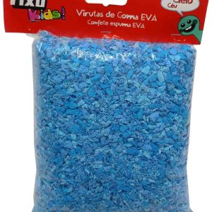 VIRUTAS DE GOMA EVA AZUL IMITACION A CIELO/AGUA EN BOLSA DE 200GRS. IDEAL PARA MANUALIDADES Y TRABAJOS ESCOLARES.