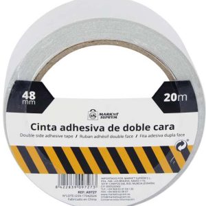 CINTA ADHESIVA BLANCA DE DOBLE CARA DE 48MMX20M DE MARKET SUPREM A9727