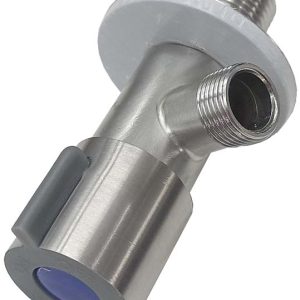 LLAVE DE PASO DE ESCUADRA DE 1/2″ X 3/8″ METALICO REDONDO COLOR AZUL. SERIE INOX 2183 AZ.