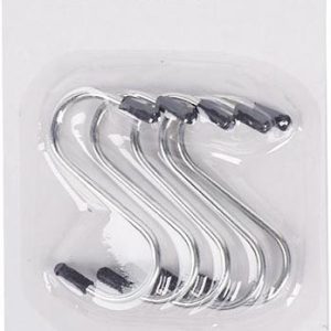 GANCHO METALICO DE 7CM CON FORMA DE S. EN SET DE 5 UNIDADES. DE MARKET SUPREM A1490.