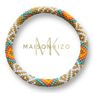 Tobillera nepalí étnica multicolor azul