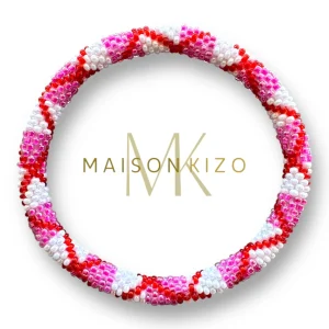 Tobillera nepalí rosa y rojo Maison Kizo