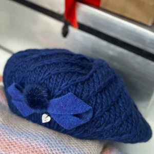 Boina lana Azul pompón Poesia d´Élite