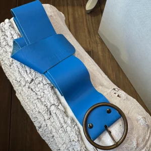 Cinturón piel liso azul Leather Hug