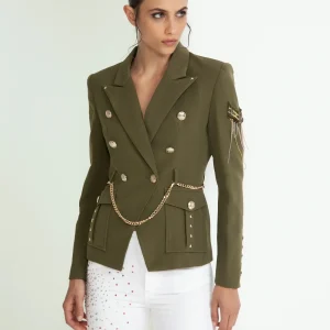Blazer icónica cadena verde militar Odi et Amo