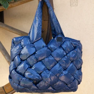 Bolso Tote acolchado azul denim oscuro Canadian