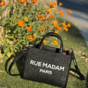 Bolso Summer mini Tote paja negro Rue Madam Paris