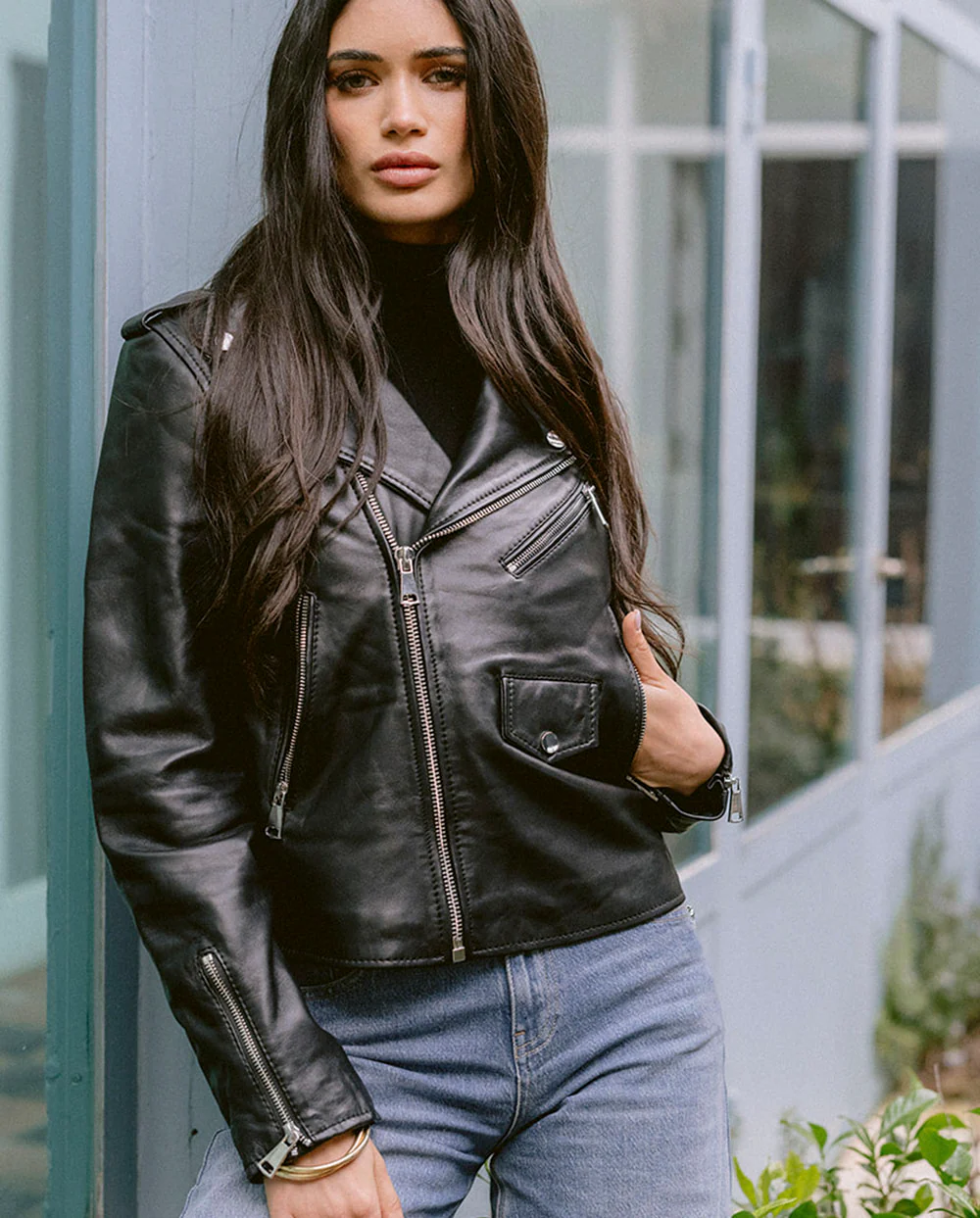 Chaqueta Biker piel negra Piti Cuiti - Imagen 2