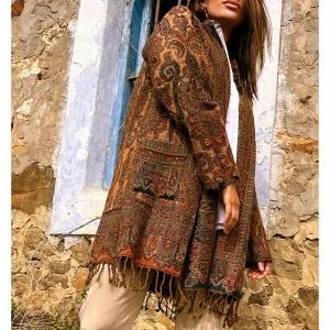 Chaqueta lana reversible marrón Poc a Poc