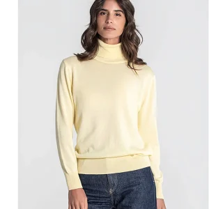 Jersey basico cuello vuelto amarillo mantequilla Rüga