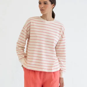 Sudadera Bahamas de raya marinera coral Mus & bombón