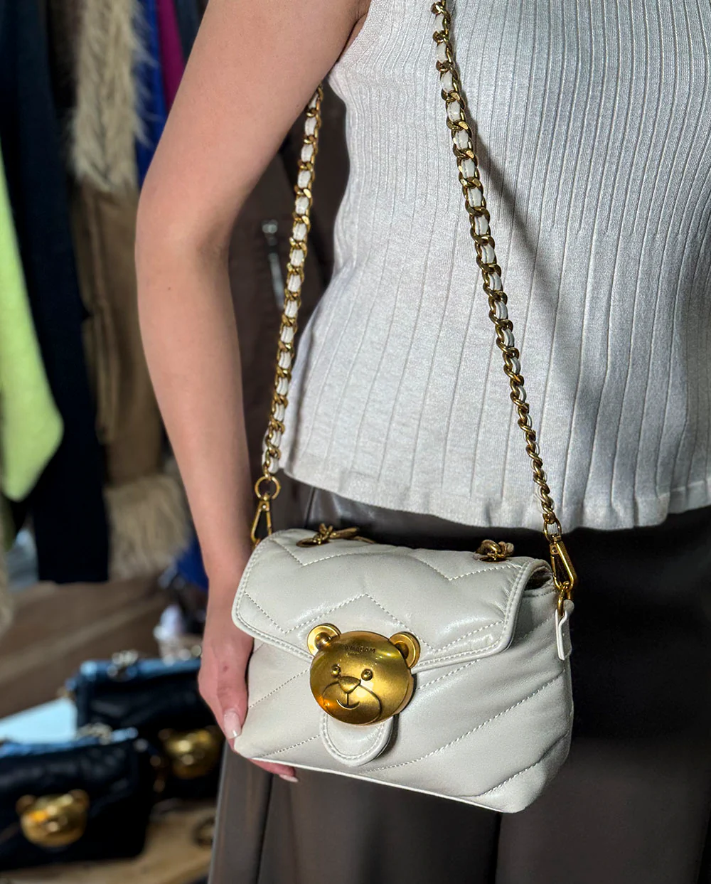 Bolso bandolera Puffy crema XS Rue Madam Paris - Imagen 5