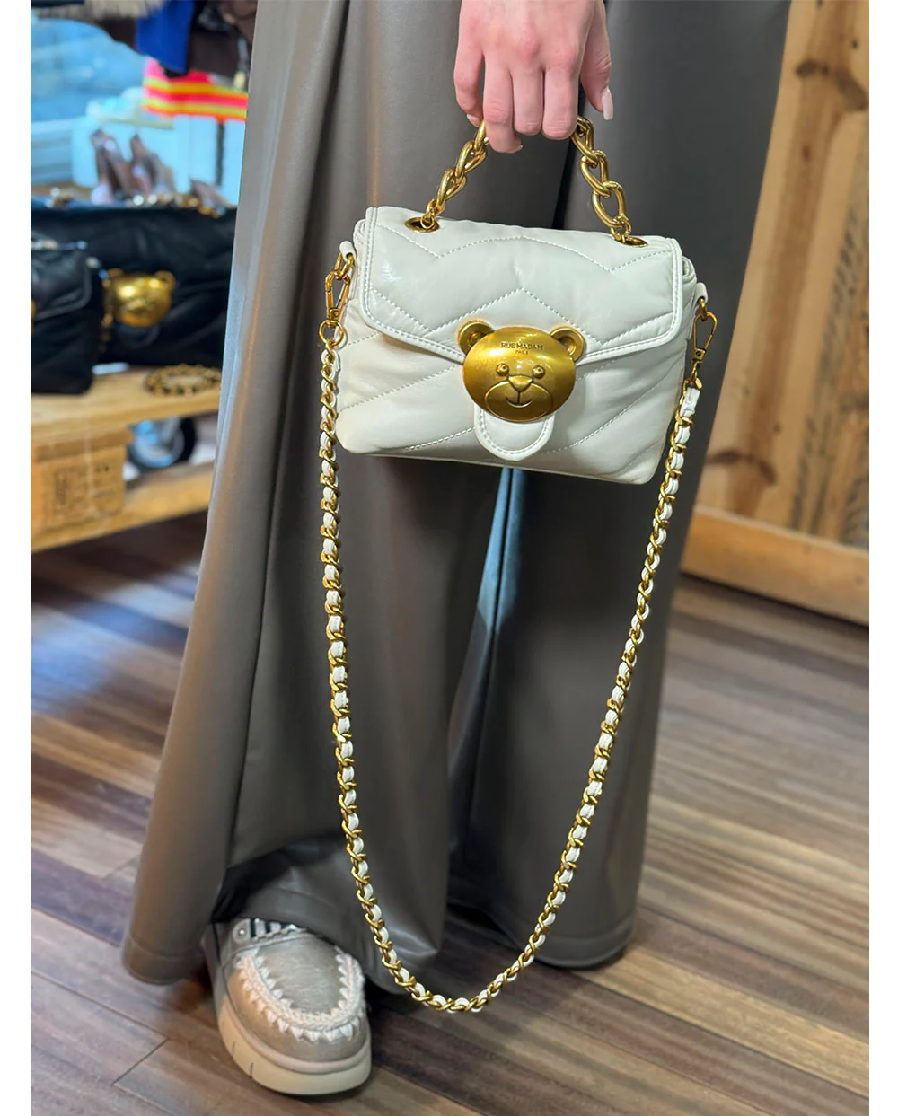 Bolso bandolera Puffy crema XS Rue Madam Paris - Imagen 4