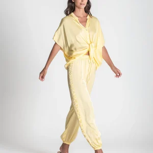 Pantalón satén amarillo Rüga