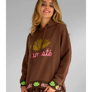 Sudadera capucha Namasté chocolate