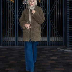 Chaquetón pelo khaki capucha Vegan Code