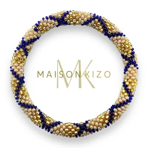 Pulsera nepalí cordón azul dorado
