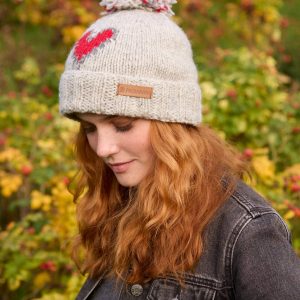 Gorro lana Borla Corazón Rojo