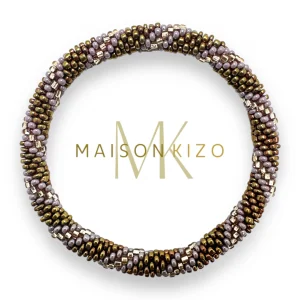 Pulsera nepalí caqui y gris