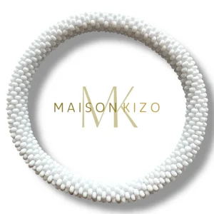 Pulsera nepalí blanca mate