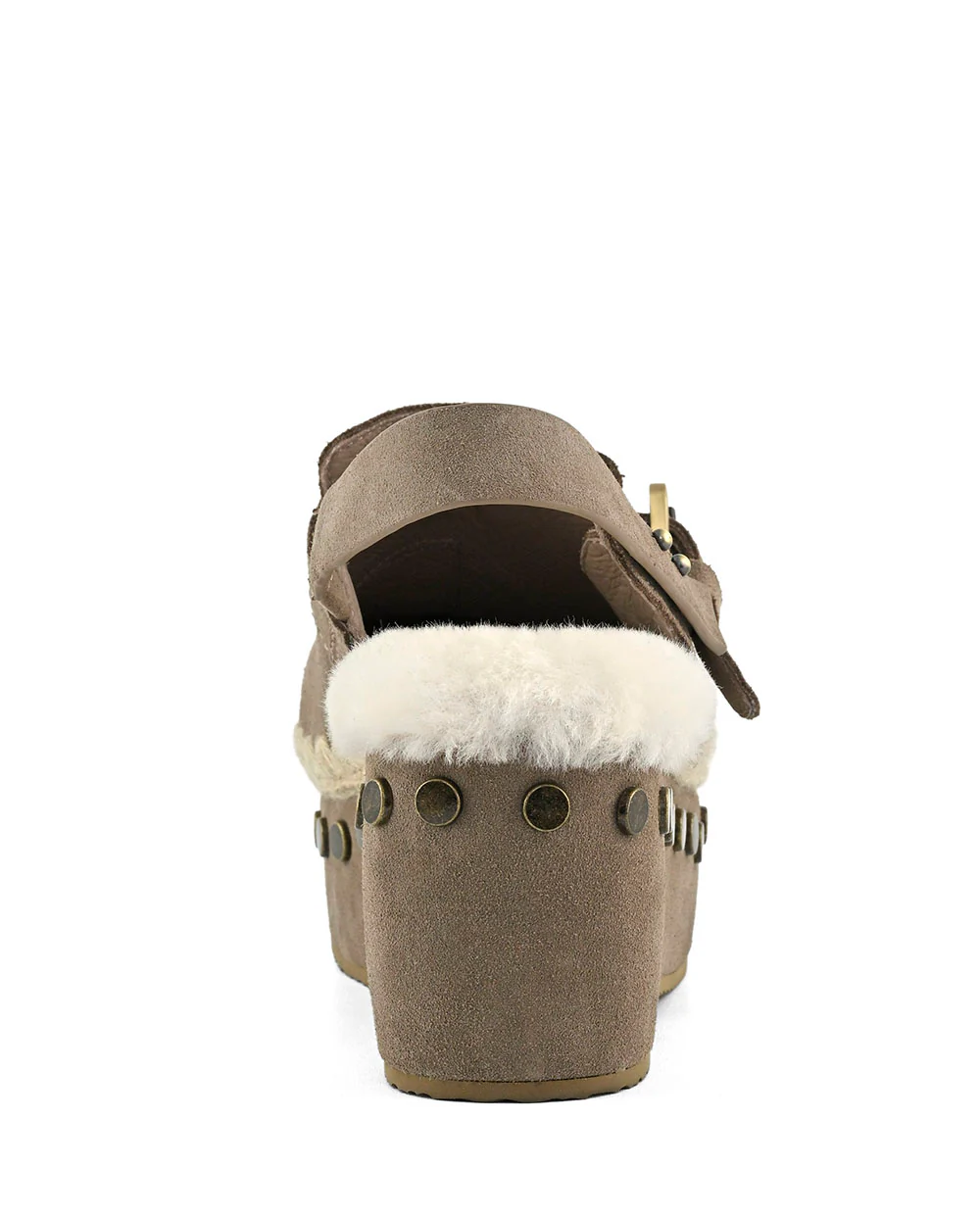 Mou suede clog with back strap gris piedra - Imagen 4