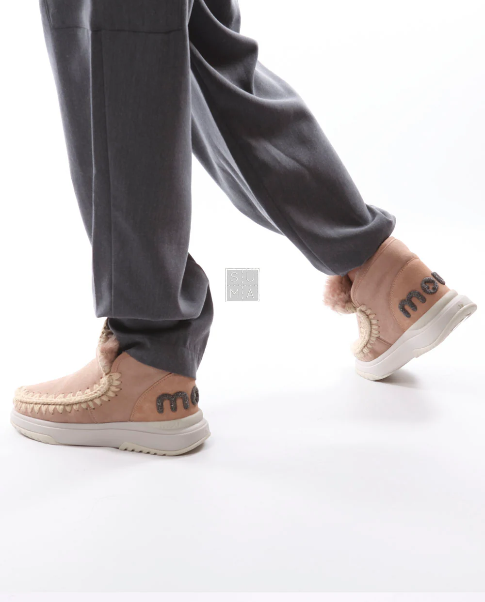 Mou eskimo jogger glitter logo camel