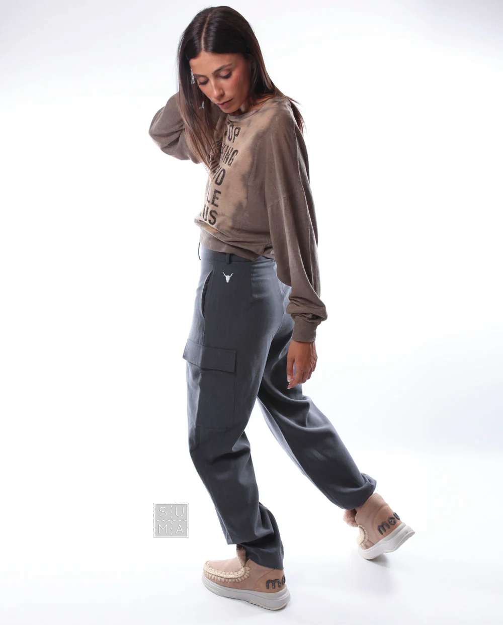 Mou eskimo jogger glitter logo camel - Imagen 3